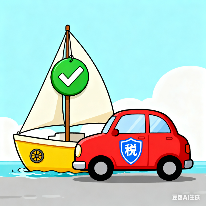 生成車(chē)船稅卡通插圖